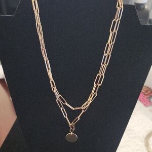 Gold Double Layer Chain Necklace